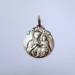 Vtg Our Lady Of Mt. Carmel "Virgen Del Carmen" Medal Pendant 800 Silver